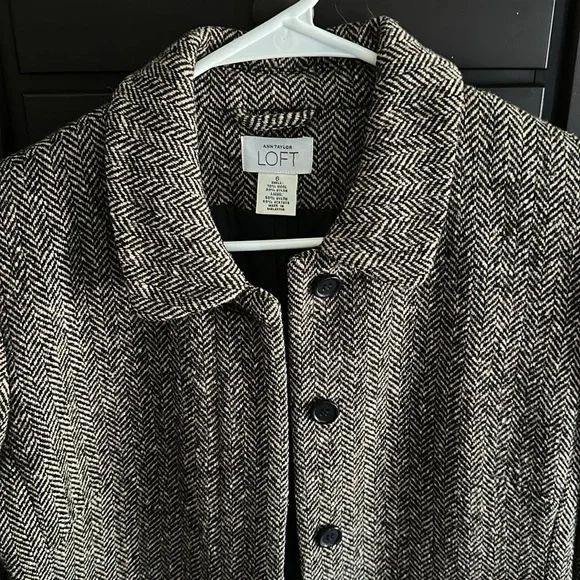 LOFT Black and Brown Trench Coat - Picture 2 of 6